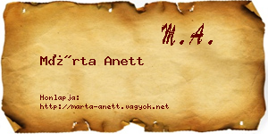 Márta Anett névjegykártya