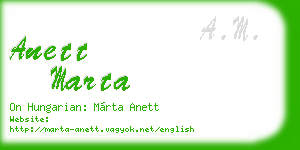 anett marta business card