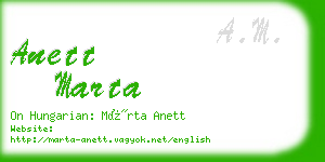 anett marta business card